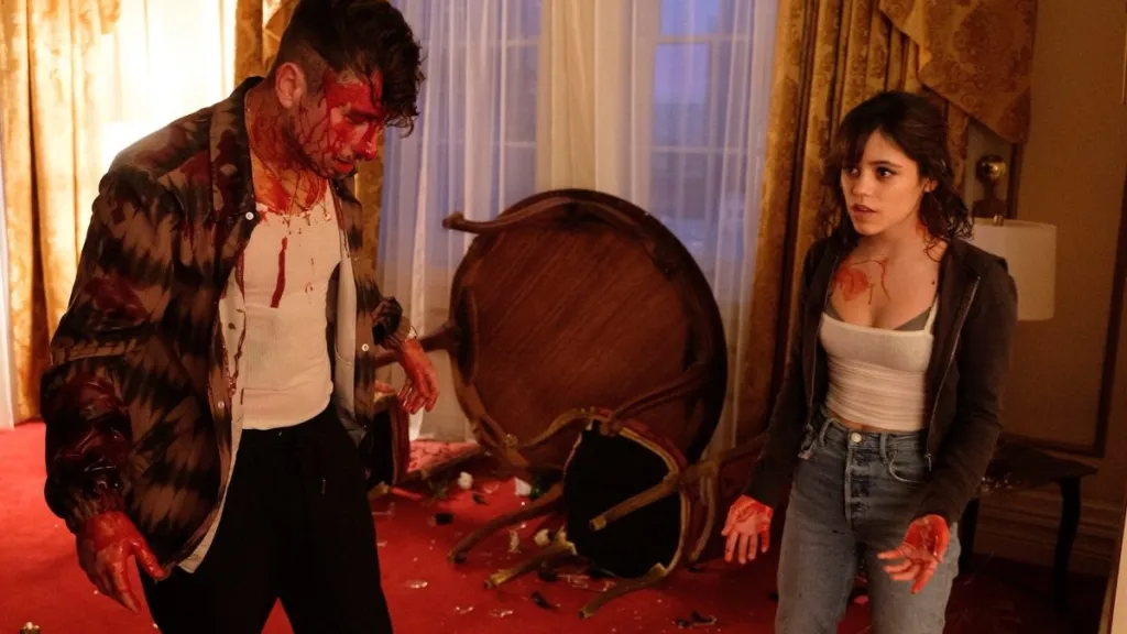 How Jenna Ortega & Barry Keoghan’s Bloody Hurry Up Tomorrow Fight Was Filmed | Exclusive